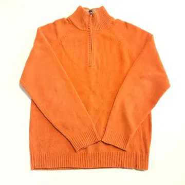 HIT MAKER 하이넥 프론트 지퍼 긴팔 니트 스웨터 L