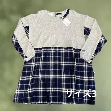 drug store's 체크 무늬 긴팔 튜닉 사이즈 3