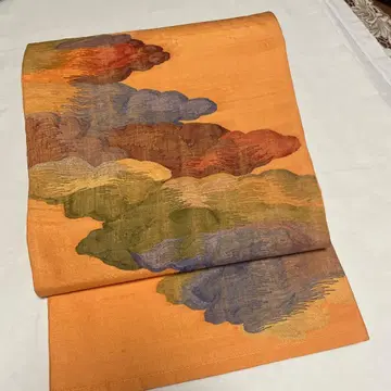 순수 실크 니시진 후쿠로 오비 운문