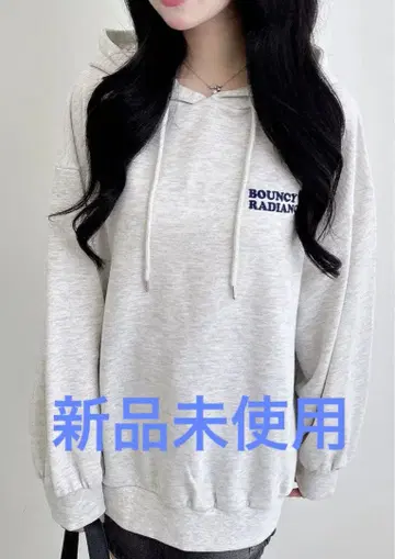 INGNI 백 부착 하트 로고 맨투맨 튜닉 후드티