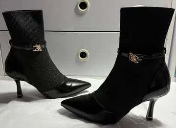 골드 부품 니트 도킹 부츠