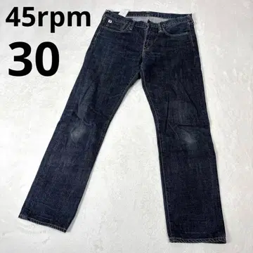[ 레어 ] 45rpm 데님 팬츠 로고 자수 30 M 상당 다크 네이비