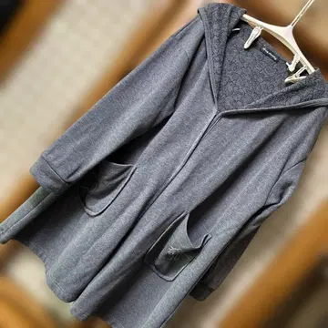 돼지님 사이즈F 후드 부착 그레이 고양이 돼지 자수