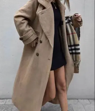 aclent 롱 코트 카멜