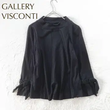 갤러리 비스콘티 리본 소매 하이넥 니트 블랙 ( M ) 무지