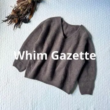Whim Gazette 윔 가젯 니트 V넥 울 브라운