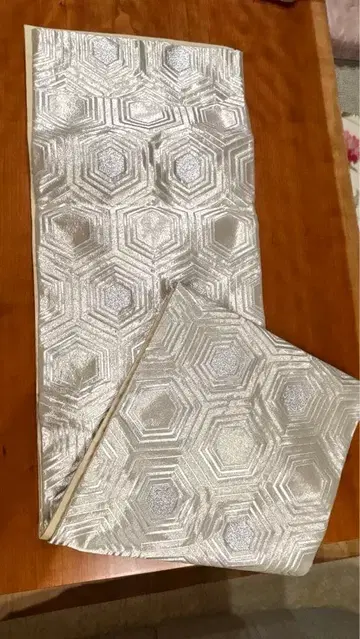 기모노 오비 화이트 광택 있음 로망 베이지 파랑 그레이