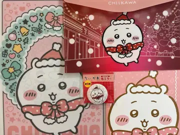 세븐일레븐 치이카와 (먼작귀) 클리어 파일 플랫 케이스 노트 캔뱃지 4점