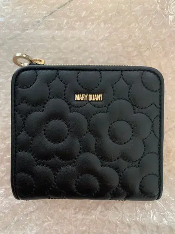 마리콴트 마리쿠와 투톤 접이식 지갑 꽃무늬 퀼팅 Mary Quant