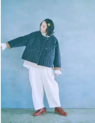 tumugu 코튼 벨벳 퀼팅 자켓