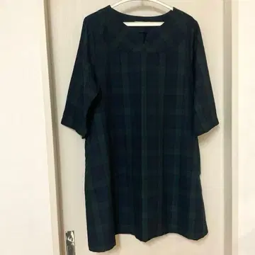 새상품급 크로커다일 체크 무늬 튜닉 원피스 LL 빅 사이즈