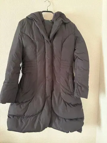 롱 다운 코트 블랙 ( 충전재 페더 50%, 다운 50% )