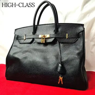 HIGH CLASS 핸드백 헨리 블랙 가죽 골드 금장 장식