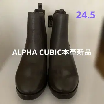 ALPHA CUBIC 새상품 천연 가죽 숏부츠