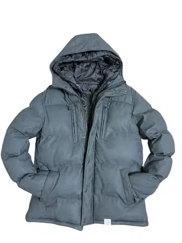 [ 새상품급 ] 그레이 후드 부착 다운 자켓