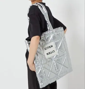 미사용 새상품 [ CITEN ] CITEN 패디드 토트백 실버