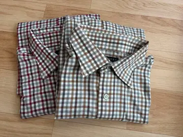 체크 버튼다운 셔츠 2개 세트 L 사이즈