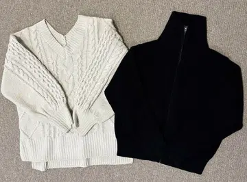 여성용 니트 UNIQLO AZUL M 사이즈 2장 세트