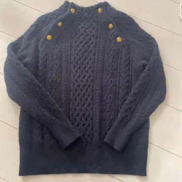 FRAMEWORK 케이블 니트 스웨터 다크 네이비