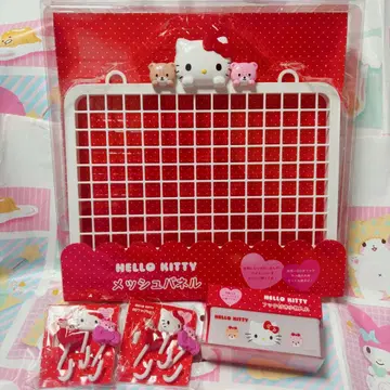 산리오 장식 수납 시리즈 메쉬 패널 S자 후크 소품함 키티