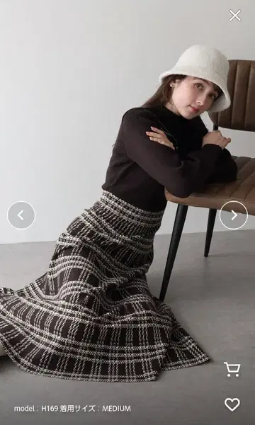 BLUEEAST 체크 자카드 니트 원피스 블루이스트