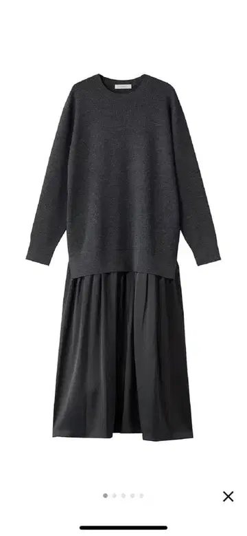 브라이트 골지 니트 이소재 원피스 다크 그레이