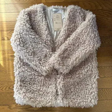 베이지 플리스 보아 자켓