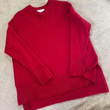 슬로브 이에나 SLOBE IENA 레드 긴팔 니트 스웨터 울