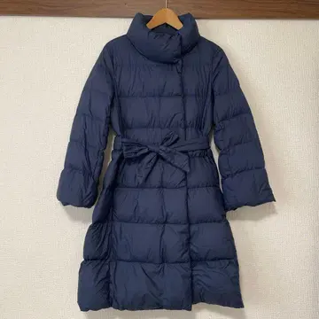 UNIQLO 네이비 롱다운 벨트, 울트라 라이트 다운 파우치 포함