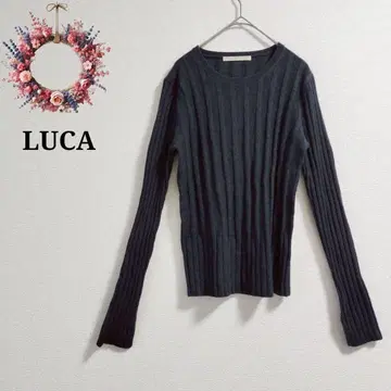 루카 플리츠 리브 니트 스웨터 크루넥 타이트 깔끔한 상의 F
