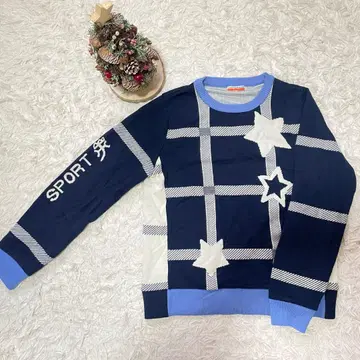 새상품급 CASTELBAJAC 체크 무늬 니트