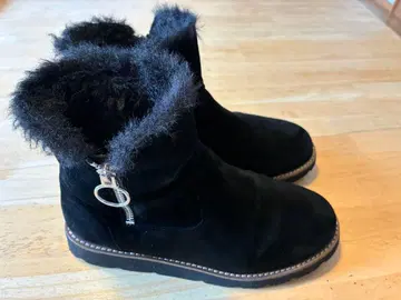 히미코 스웨이드 보아 부츠 23.5cm 블랙