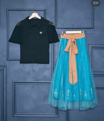 시마무라 치하루 대관식 엘사 상의 x 스커트 2세트 L