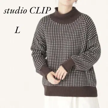 스튜디오 클립 롤넥 니트 스웨터 하이넥 관리 용이 L