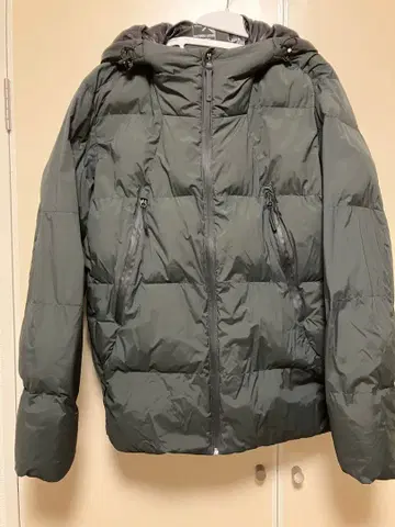 워크맨 다운 자켓 L 사이즈 다크 그린 후드 부착