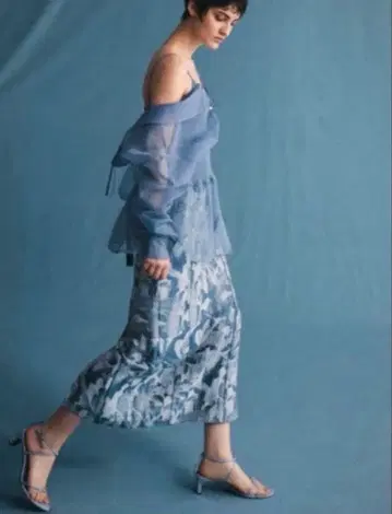 프레이 아이디 자카드 레이스업 스트레이트 스커트