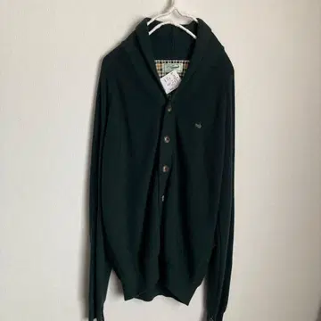 미사용 크로커다일 팔꿈치 패치워크 가디건 그린 M