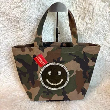 [ 새상품 ] ECODECO 카모플라주 스마일 토트백 카모플라쥬 스톤 백