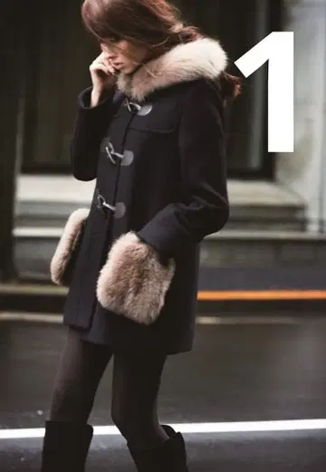 리랜드트루 퍼 달린 더플 코트 1