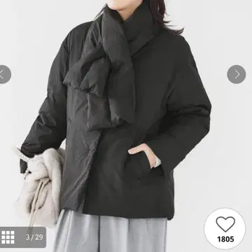 언타이틀 나일론 타프타 다운 블랙 M