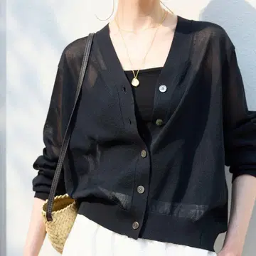 SLOBE IENA 린넨 혼방 시어 가디건