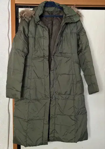 [ ofuon ] 후드 부착 다운 코트 올리브 그린