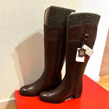 [택 포함 새상품] 승마 부츠 롱 부츠 다크 브라운 S 사이즈