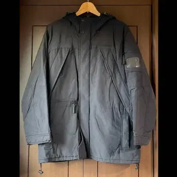 엑스걸 후드 부착 블랙 다운 자켓 코트