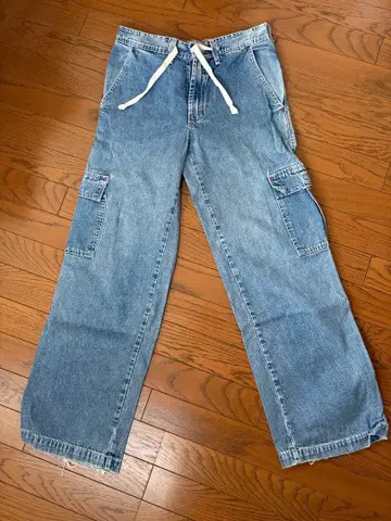 Abercrombie 라이트 블루 카고 팬츠 드로우 스트링