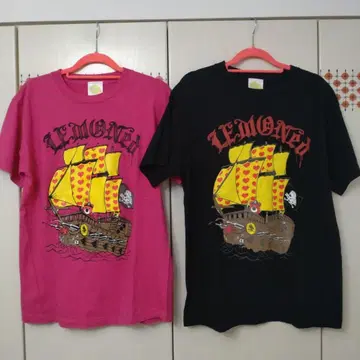 hide 레모네이드 x 마루이 한정판 콜라보 티셔츠 2장 세트