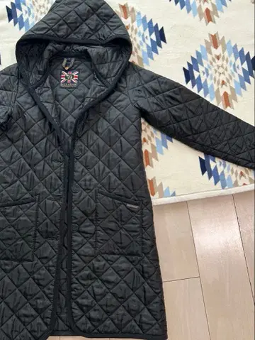 LAVENHAM 후드 부착 퀼팅 코트 38 FRAMeWORK 별주 블랙