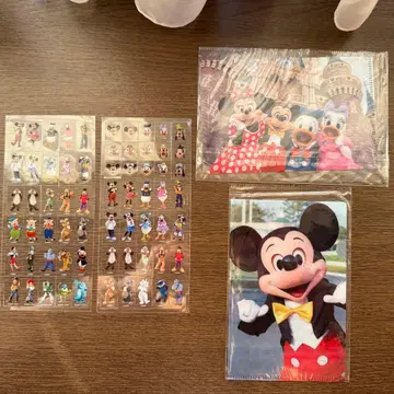 [ 미사용 ] 디즈니 실사 미니 클리어 파일 씰 미키 미니 도날드