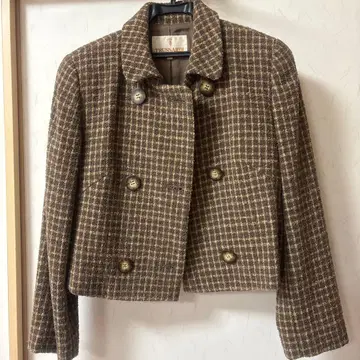 TRUSSARDI 체크 무늬 테일러드 자켓 사이즈 42