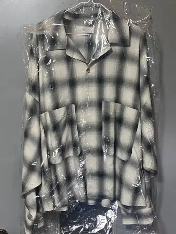 Rin 블랙 화이트 체크 긴팔 셔츠 L 사이즈